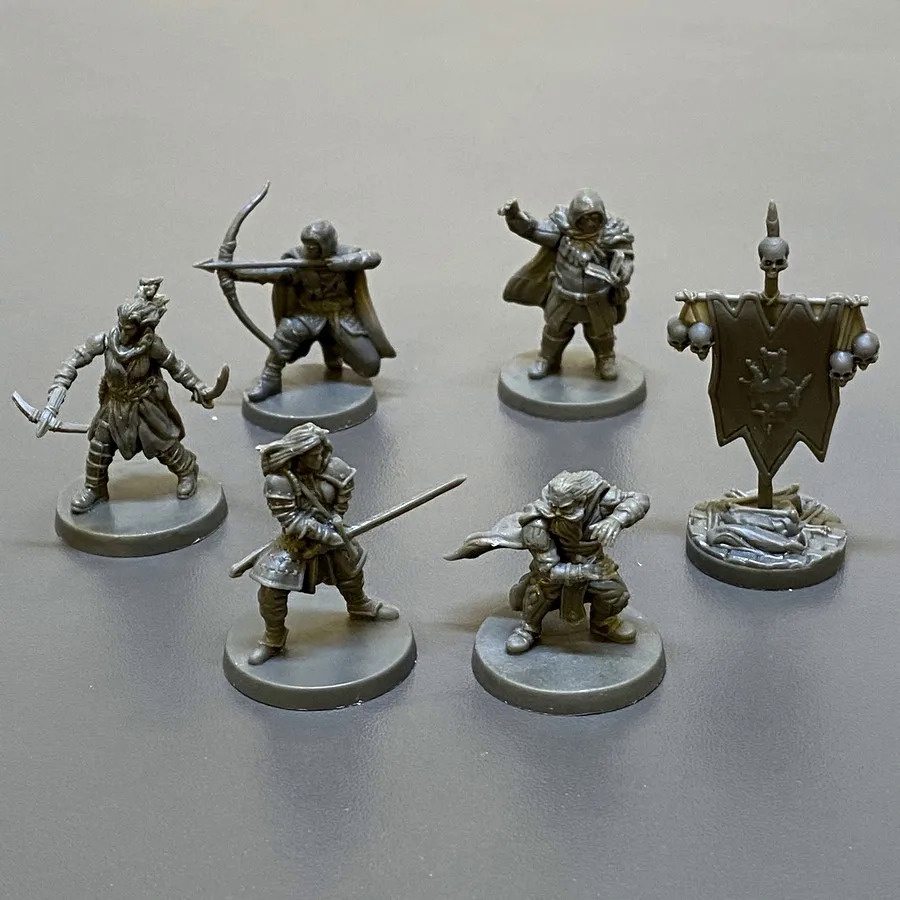 6PCS Grey Male Hunman Wizard Rogue Fighter For Blacklist Miniatures ...