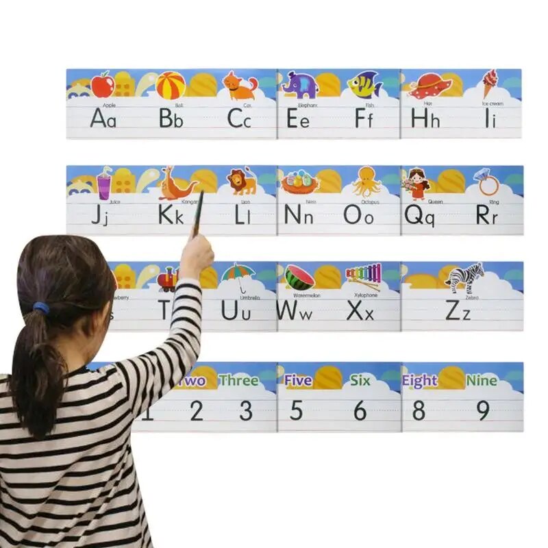 ⚔Alphabet Line Bulletin Board Wall Alphabet Chart ABC Number Line 0-10 ...
