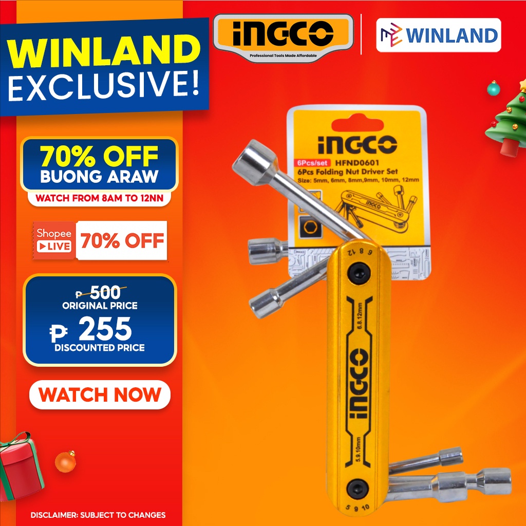 Ingco by Winland 6pcs Folding Nut Driver Set HFND0601 INGHT Shopee