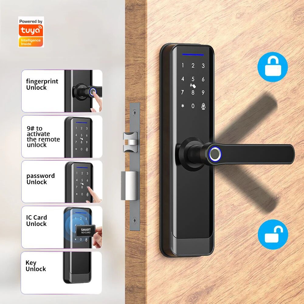 TUYA Digital Electronic Smart Door Lock Biometric Fingerprint Doorbell ...