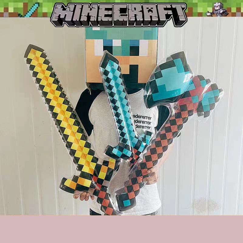 Inflatable Play Minecraft Pixel Craft Swords Axe Miner Pickaxe Balloon