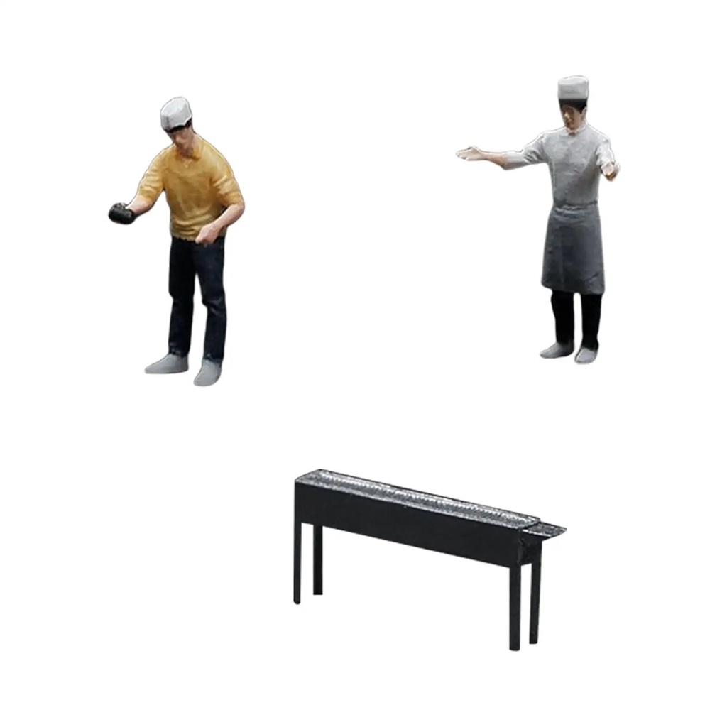 520 Resin 1:64 BBQ Chef Figure S Scale People Model Scene Miniature ...