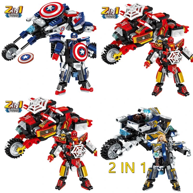 52D Marvel Avengers Anime Figure Kawaii Spiderman 2 in 1 Transforming ...