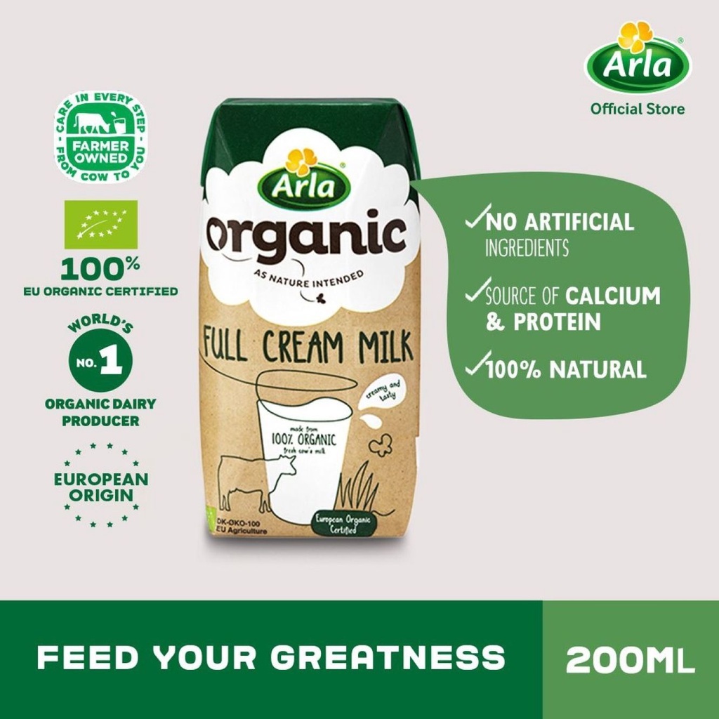 Arla Organic Full Cream Milk 200ml | Shopee Philippines