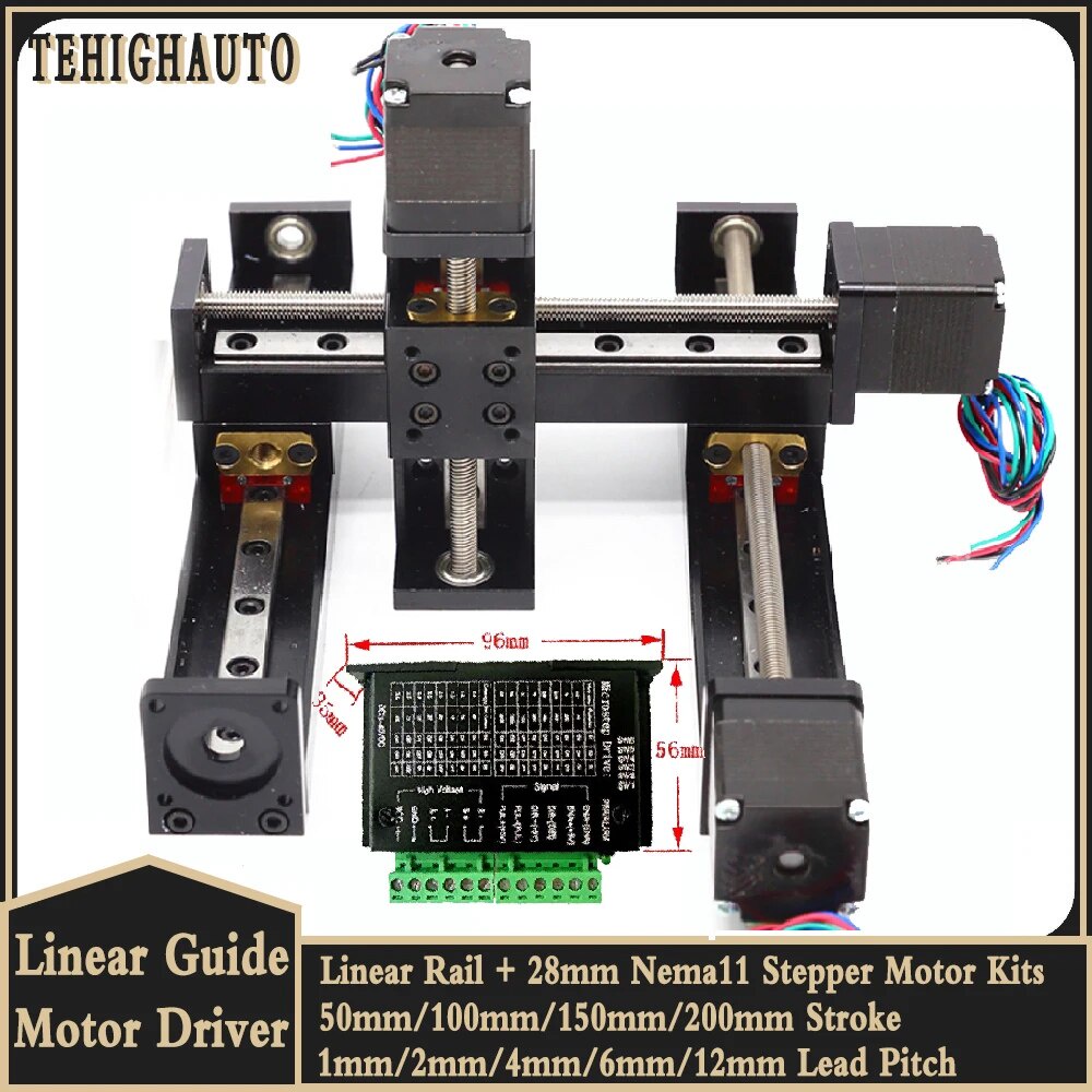Table Linear Guides Slide Stage 50~300mm Stroke Pitch 1-12mm Bearing ...