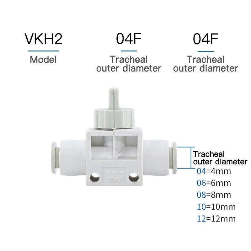 1pcs Threaded hand valve VHK2-04 / 6/8/10 / 12F-01 / 234 / S tracheal ...