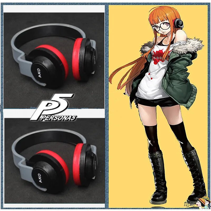 98M Game Persona 5 Cosplay prop Futaba Sakura PVC Headphone model
