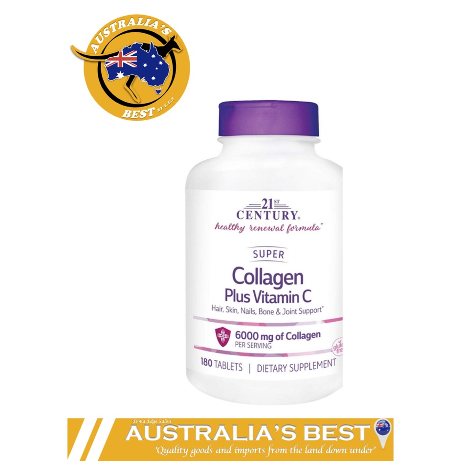 21st Century Super Collagen Plus Vitamin C 1000 mg 180 Tablets (Expiry