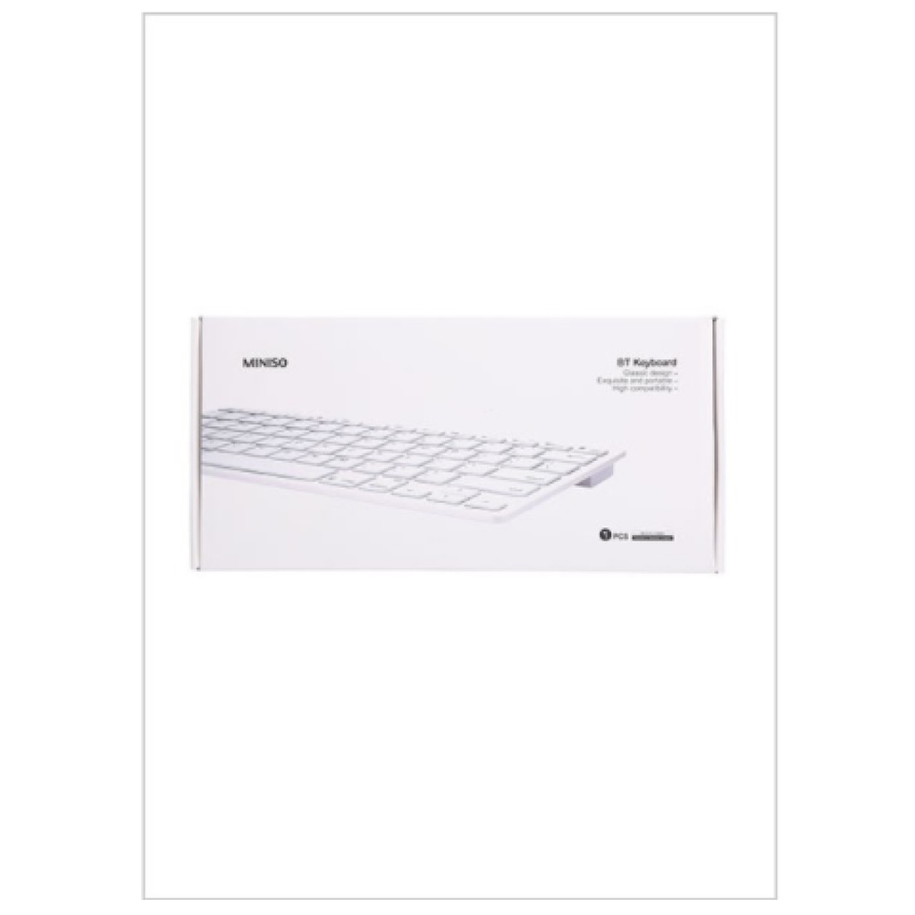 Miniso Ultra Thin Bluetooth Wireless Keyboard White And Silver