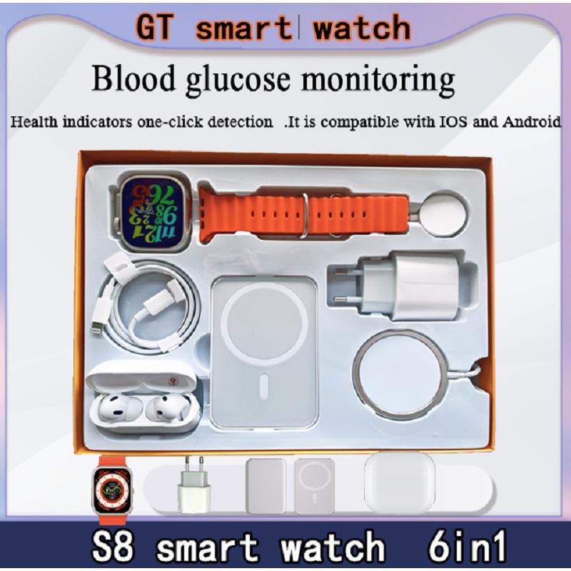 GT S8 watch set 6 in 1 smart watch Blood glucose monitoring Ultra 8