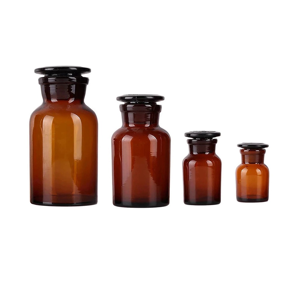 Glass Labware Wide Mouth With Ground Stopper Clear Brown Lab Amber Glass Reagent Bottle Shopee