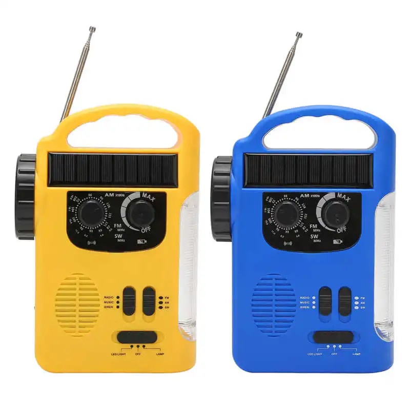 655 Portable LED Solar Hand Crank Radio MP3 Music Connection AM FM SW ...