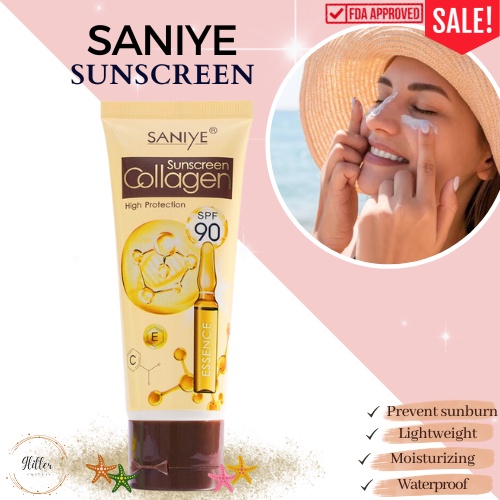 Original Saniye Sunscreen Collagen Spf90 Pa Sunblock Face Cream Whitening And High Sun