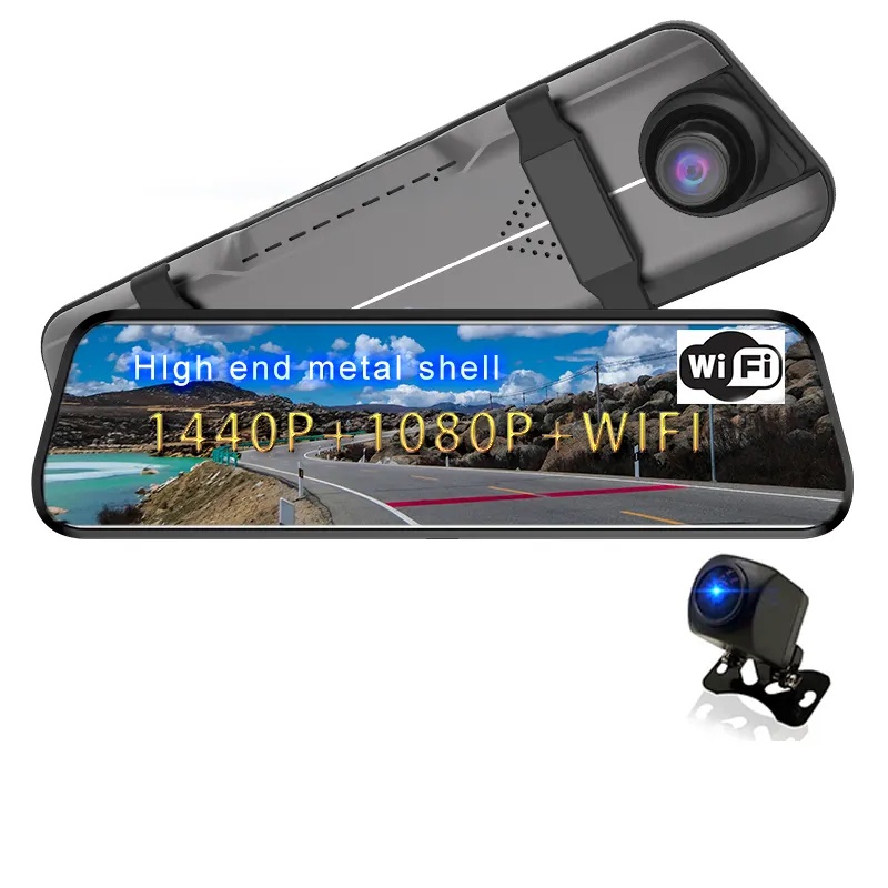 10inch Zinc Alloy Dual Car Camera 1440P 2K 1080P Night Vision Rear View ...