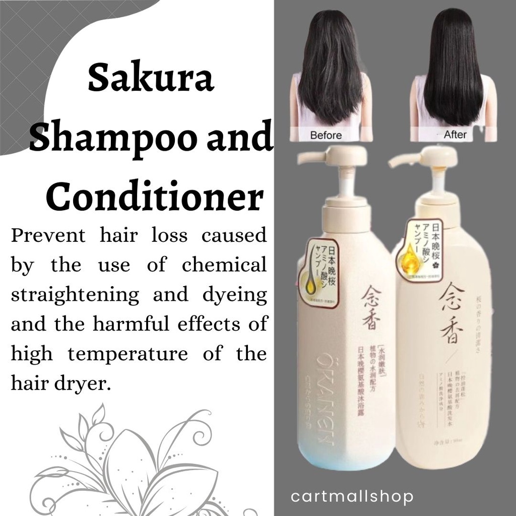 Original Japan Sakura Shampoo and Conditioner Okanen Japan Hair Grower