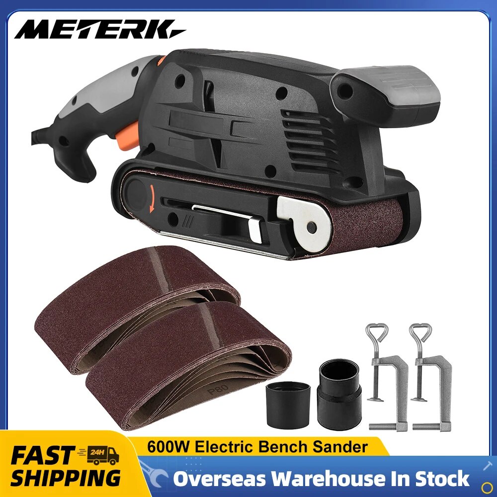 600W Electric Bench Belt Sander for Wood Variable Speed Power Sander ...