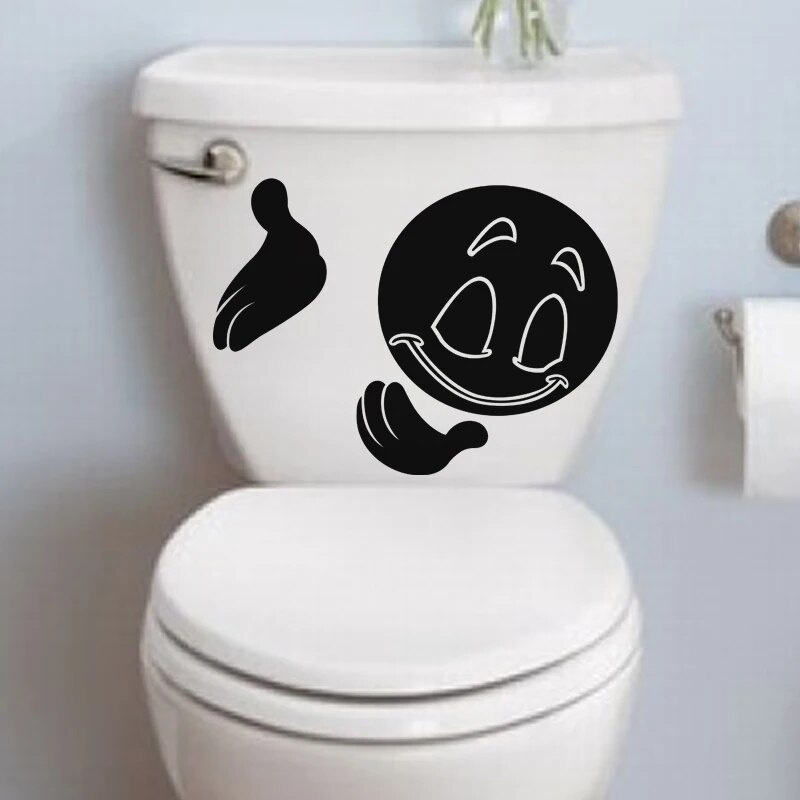 T609#Polite Man Toilet Stickers Cartoon Child Urination Toilet Lid WC ...