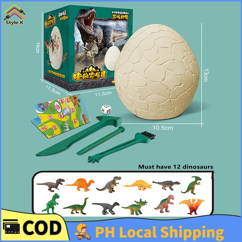 Y- Fossil Dinosaur Egg Digging Dinosaur Kit Discovery Giant Dinosaur ...