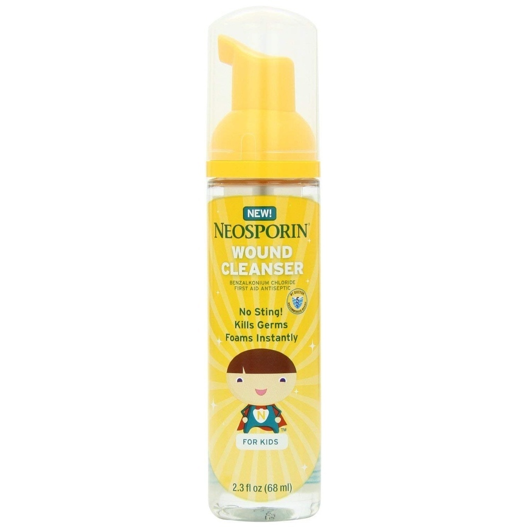 In stock Neosporin First Aid Antiseptic Foaming Liquid For Kids 23 floz
