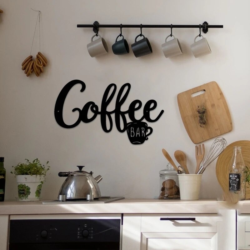 Creative Coffee Cup Bar Signs Metal Hanging Board Wall Art Decoration ...