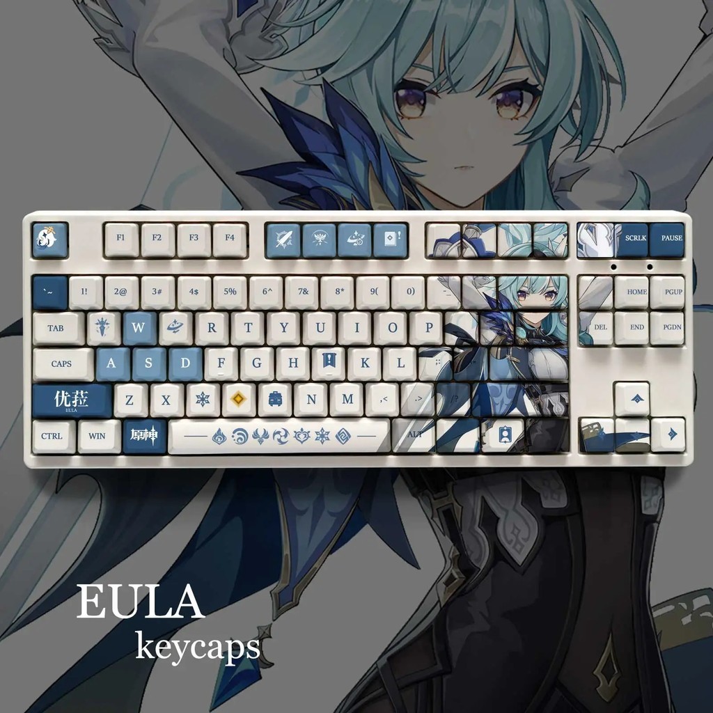 유ManyuDou Genshin Impact EULA Theme Pbt Material Keycaps 108 Keys Set ...