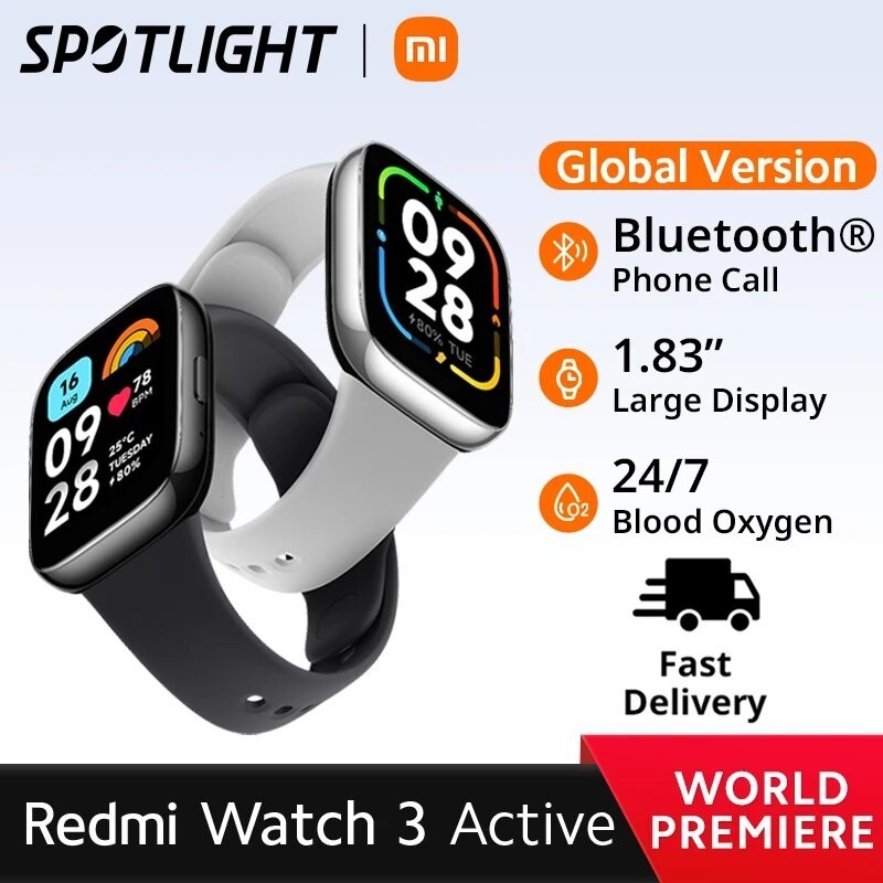 Fast Delivery]Xiaomi Redmi Watch 3 Active Global Version Bluetooth Phone  Call Blood Oxygen Monitor Heart Rate 1.83'' Display - AliExpress