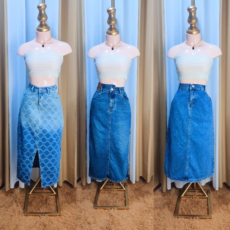 WOMEN'S DENIM SKIRT LONG/MIDI MAONG | Shopee Philippines
