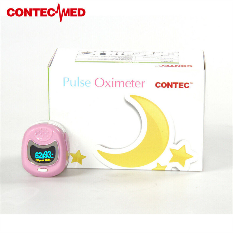 CONTECMED CMS50QB OLED Screen Pink Pediatric Finger Pulse Oximeter Kids ...