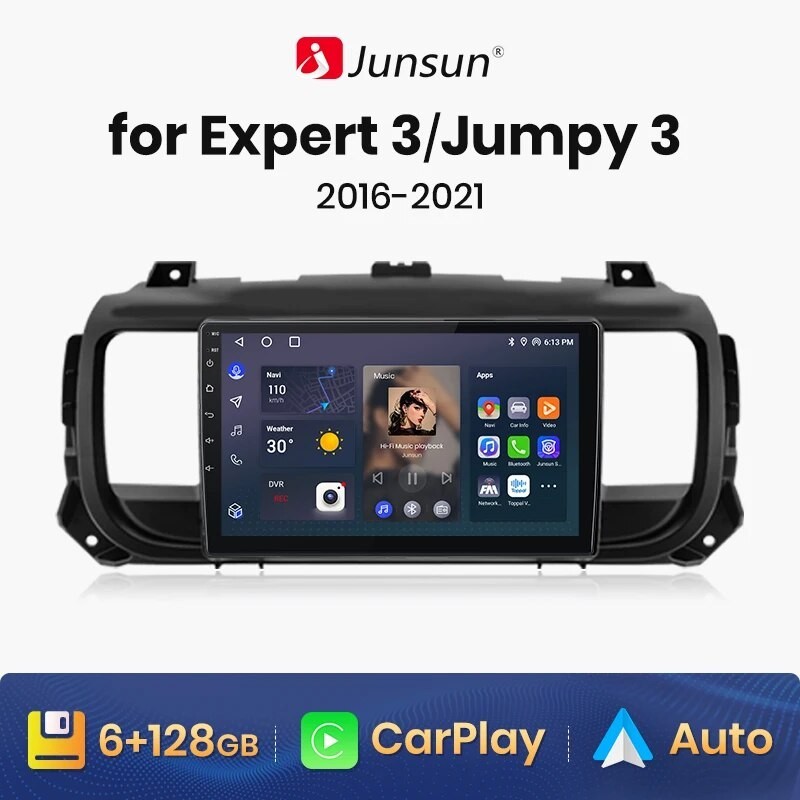 Junsun V1 Pro For Peugeot Expert 3 Citroen Jumpy 3 SpaceTourer 2016 2021 Car Radio CarPlay