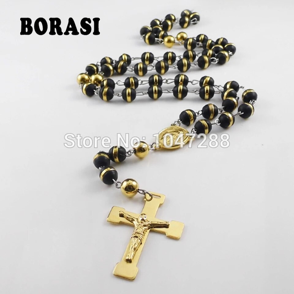 Men's Rosary Necklaces Pendants Jewelry Multicolor Charms Stainless ...