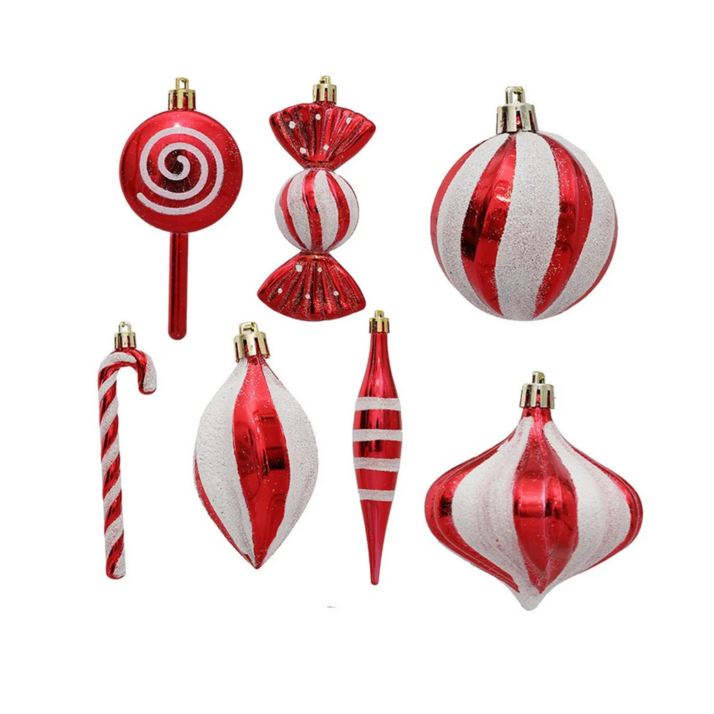 ~Christmas Candy Ornaments Red White Hanging Candy Cane Ornaments ...