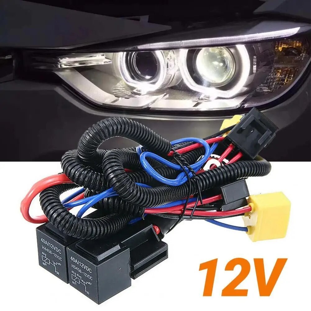 ☆Relay Harness 12v H4 Car Headlight Relay Wiring Stable Brightening