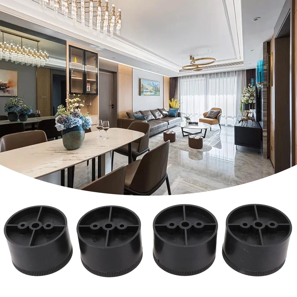 웃4Pcs Furniture Foot Round Height Couch Leg Cabinet Feet Plastic ...