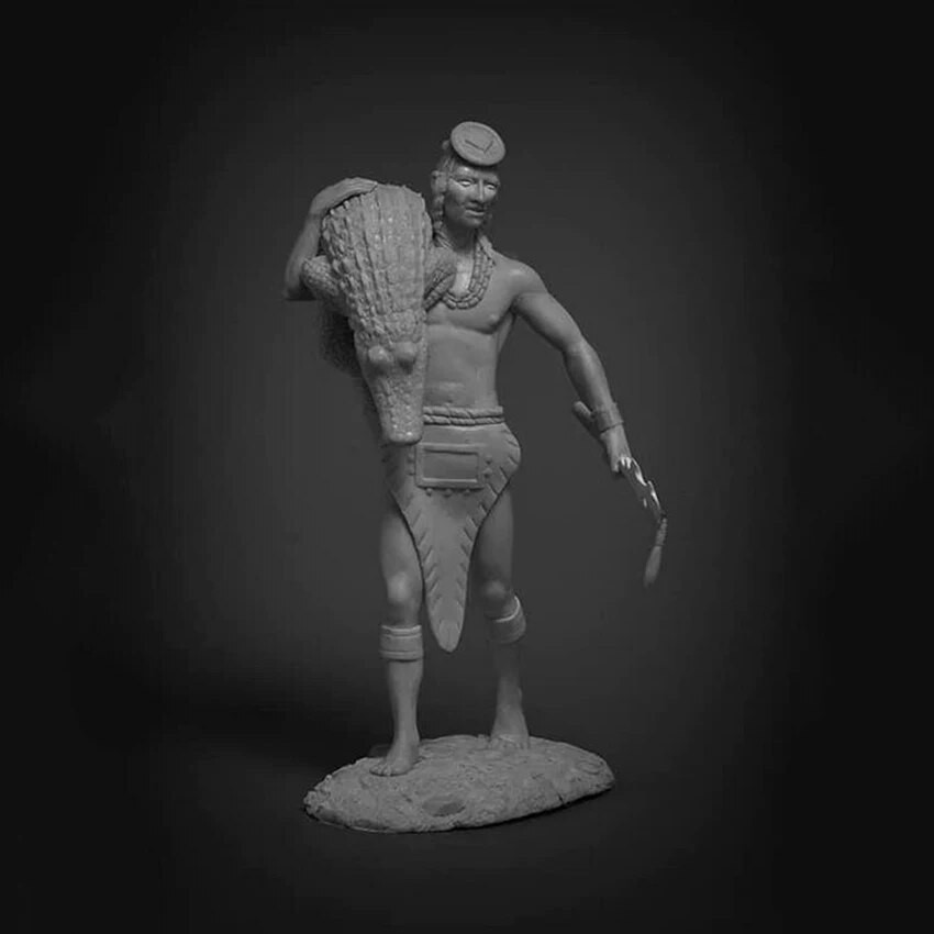 54l Unassambled 1 24 75mm Ancient Man Fantasy Soldier Stand Resin Figure Miniature Model Kits