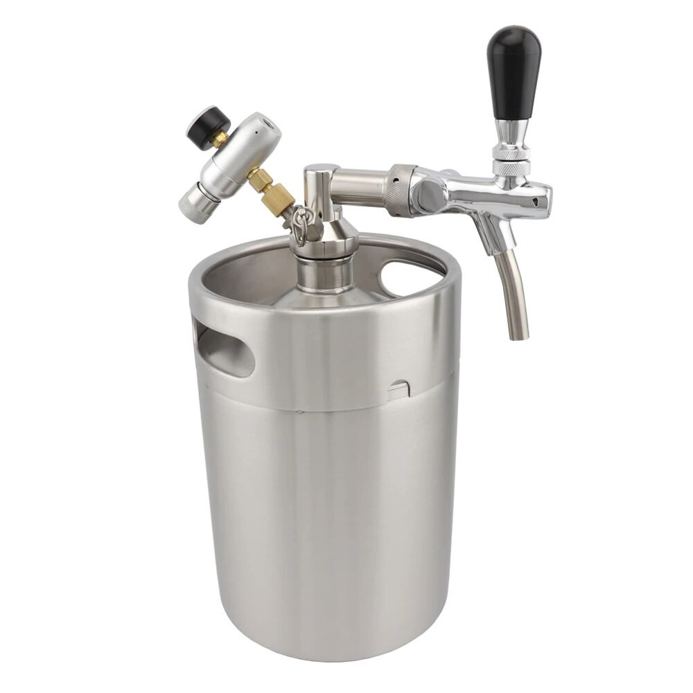 666 5L Stainless Steel Beer Kegs Dispenser Mini Keg Growler Draft Beer ...