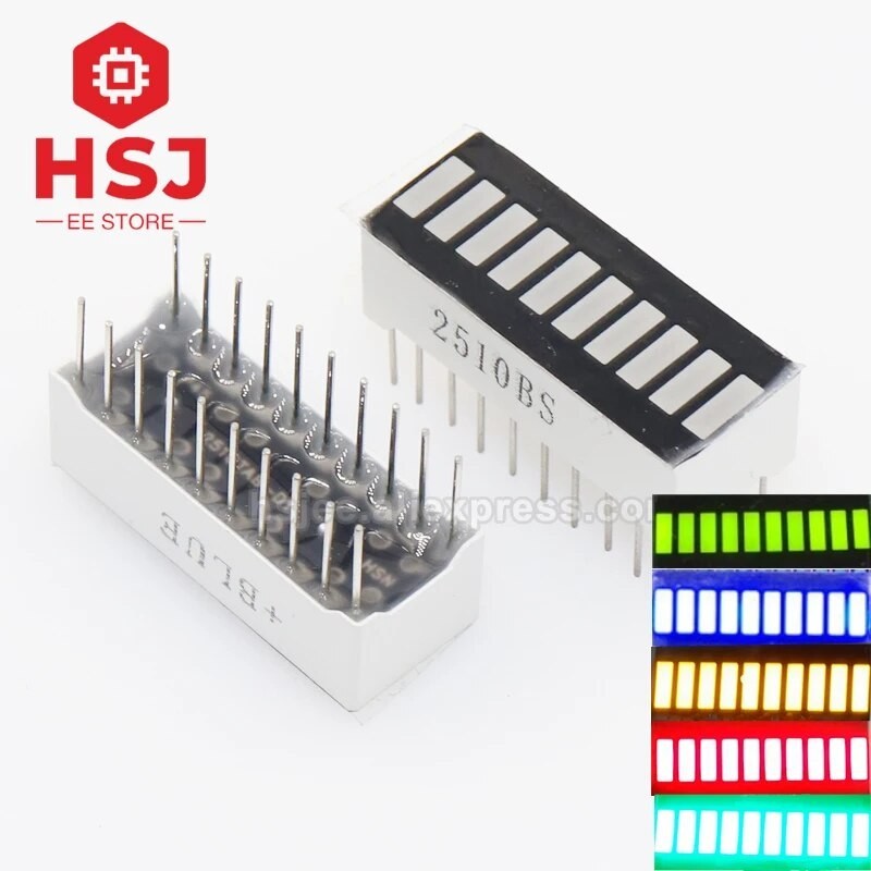 2PCS LED Display Module 10 Segment Bargraph Light Display Module Bar ...