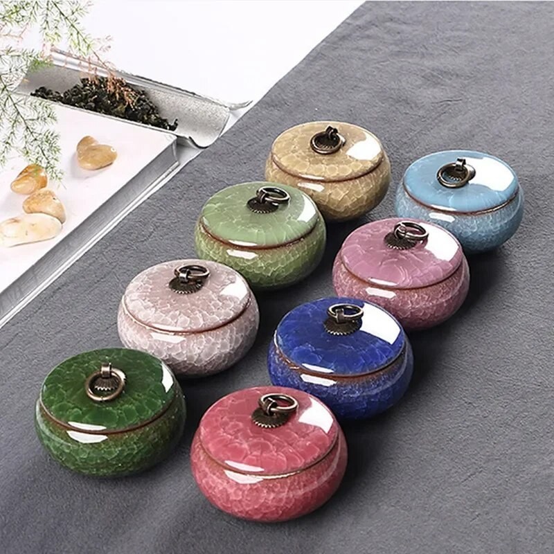 Ceramic Tea Caddies tea container coffee canister porcelain tea caddy ...