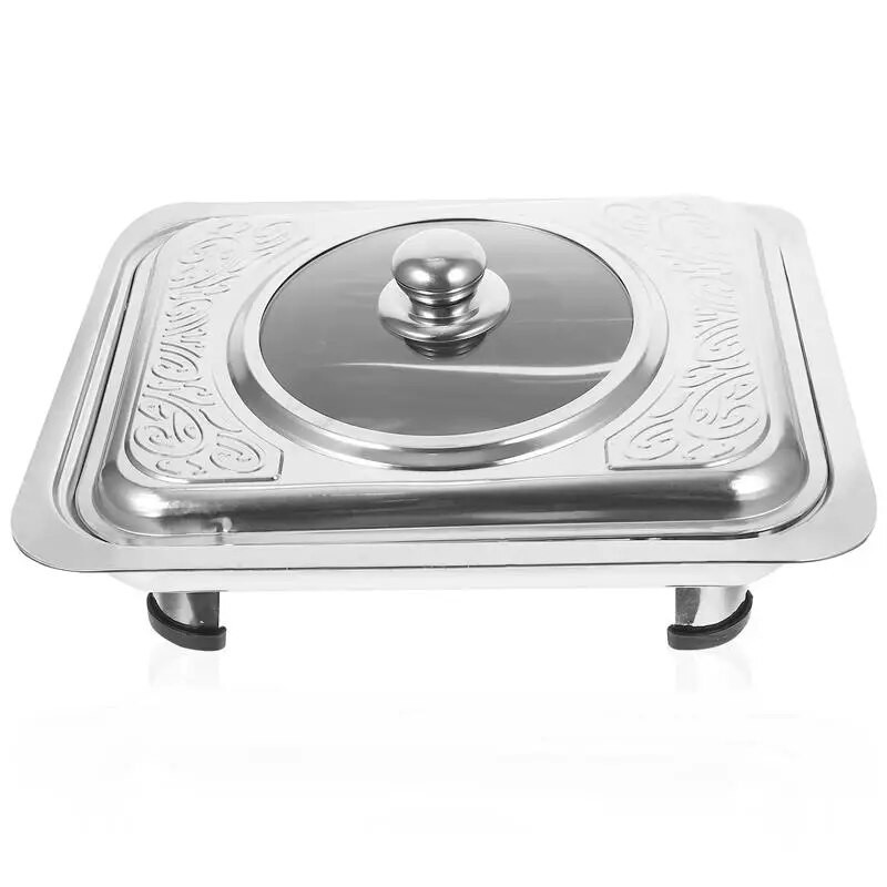 Buffet Server Stainless Steel Buffet Dish Tray Rectangular Canteen ...