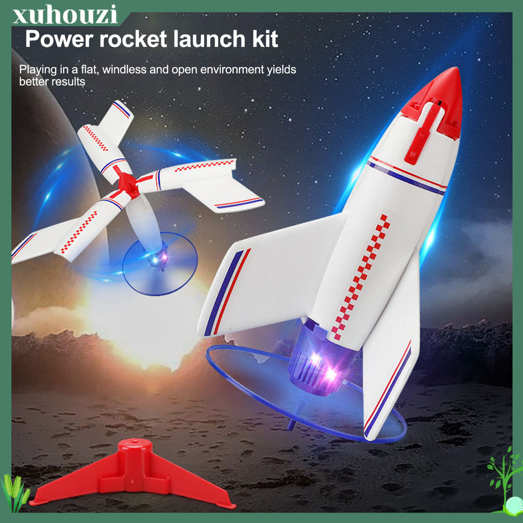 XUHOUZI Rechargeable Rocket Toy Safe Landing Rocket Launcher Rechargeable Kids Rocket Toy with Helicopter like Propellers Fun Outdoor Launcher Toy for Boys Educational Gift Shopee Philippines