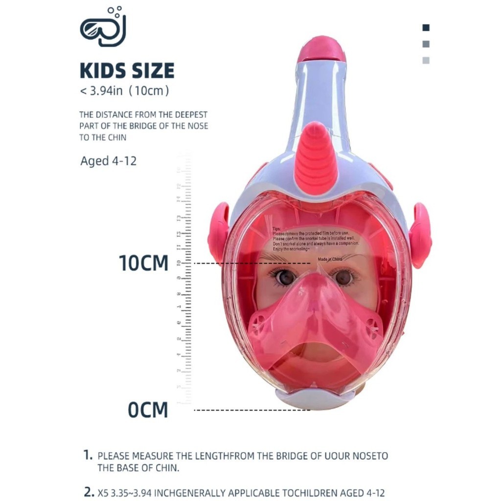 DEMMET NEW Underwater Snorkeling Full Face Children Swimming Mask Set ...