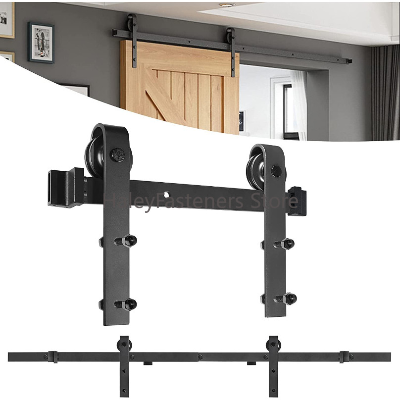 1 Set Barn Door Rail Warehouse Stay Roller Sliding Guide Scroll Wheel ...