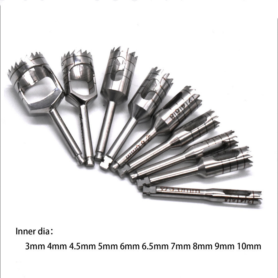 Titanium Coated Dental Implant Trephine Drill Tissue Punch Bur Kit - Dentra CE