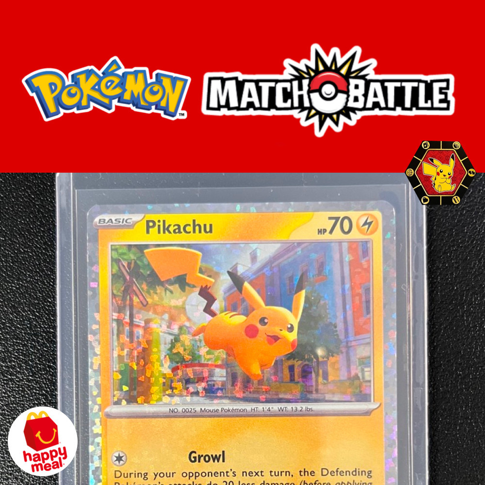 Pikachu Holo McDonald's Happy Meal 2023 Pokémon TCG Match Battle