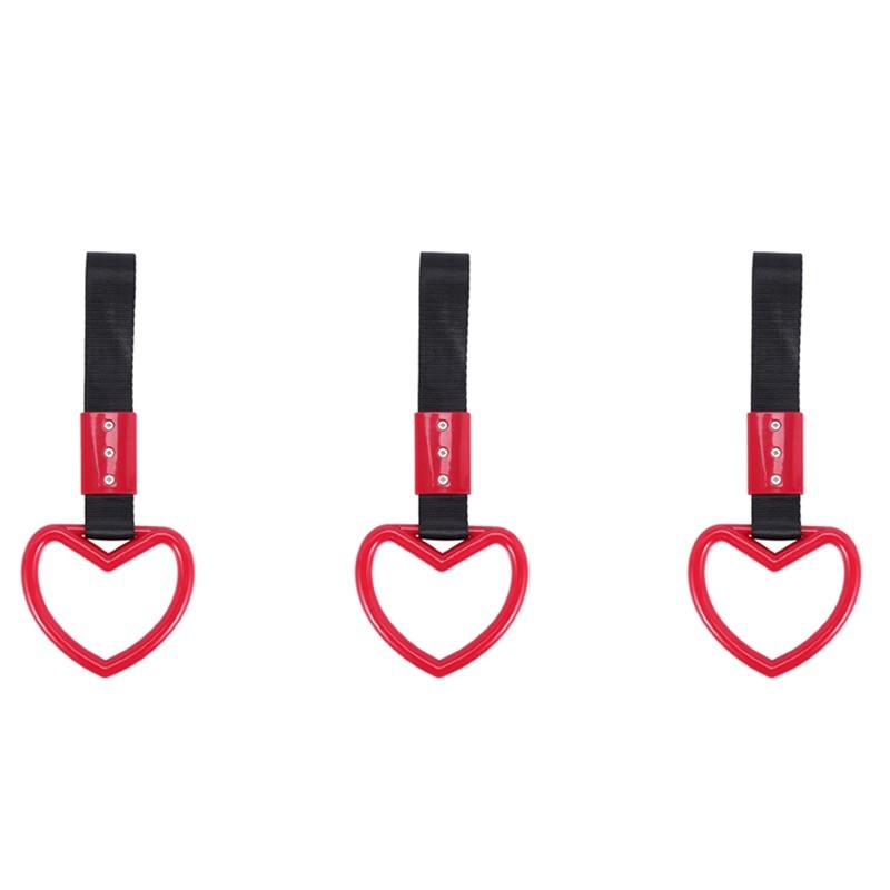 ☁3X Heart Jdm Tsurikawa Ring For Subway Train Bus Handle Strap Charm ...