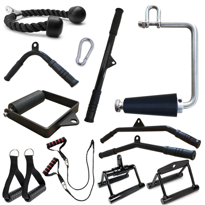 Gym Lat Pull Down Rope Pully Cable Machine Attachment Triceps Fitness T ...