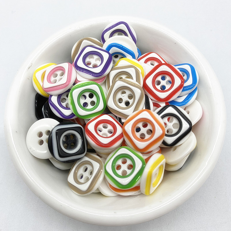 30Pcs12.5mmThe Colored Square Is A Button Children's Clothing Buttons ...