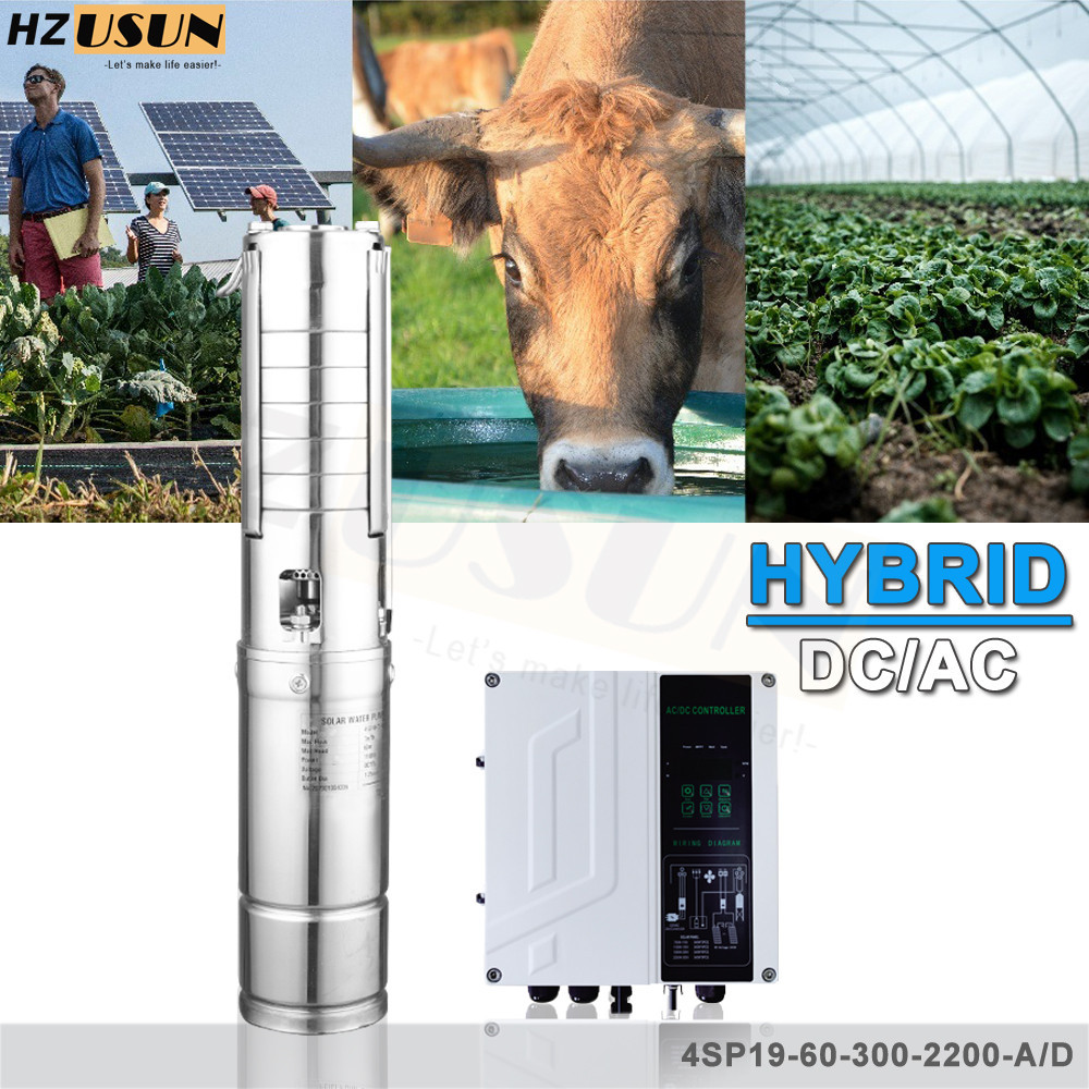 Hzusun Hp Inch Pipe Ac Dc Solar Submersible Well Water Pump Price