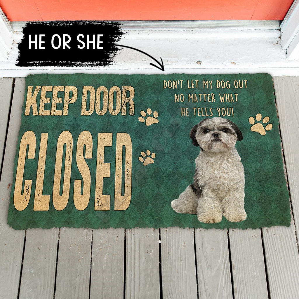 Fiddler's Elbow Shih Tzu Dog Designer Doormat – 18x27 Inch, Indoor Or Outdoor Use