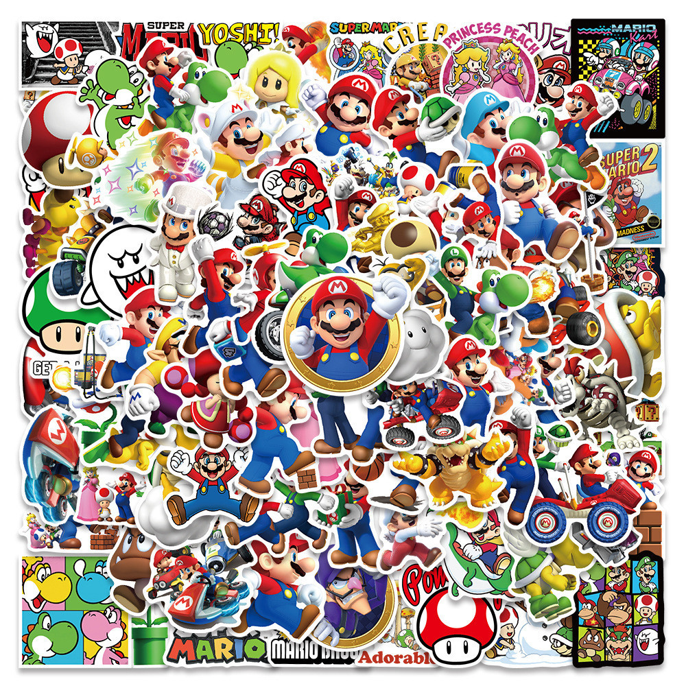 10/30/50/100PCS Game Super Mario Bros Cartoon Stickers Toy DIY Phone ...