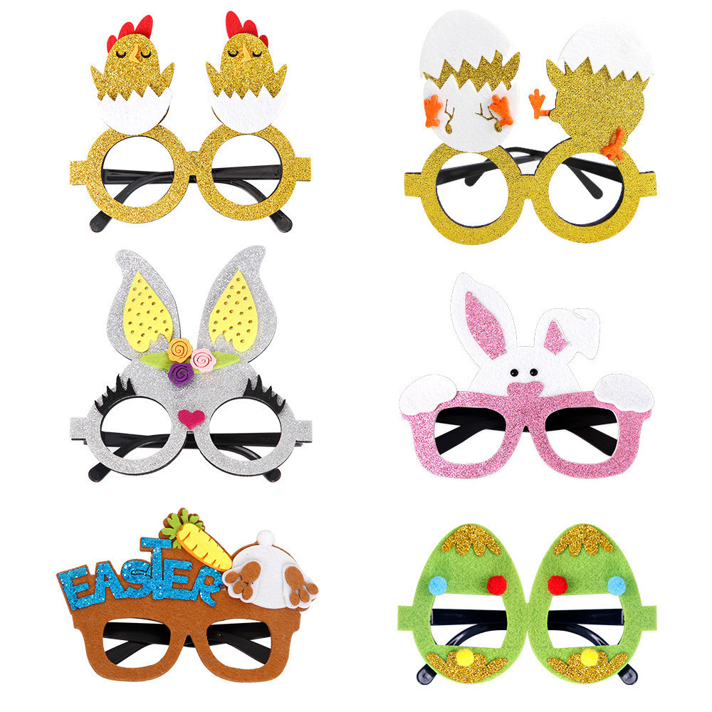 ๑Easter Decor Glasses Props Rabbit Egg Carrot Cartoon Bunny Eyeglasses ...